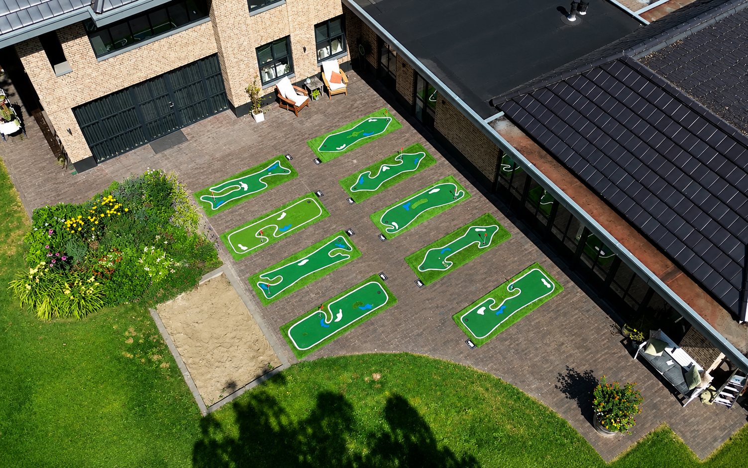 Parcours de mini-golf Funty installé lors d'un événement